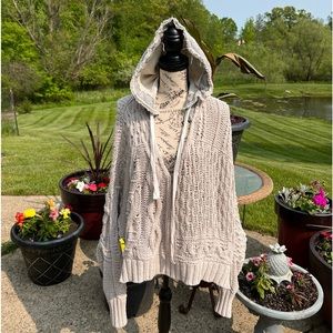 Free People Chunky Knit S/P Sweater with Hood
